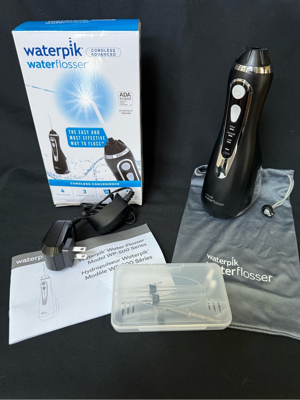 Waterpik Cordless Advanced Water Flosser - Black, New Open Box